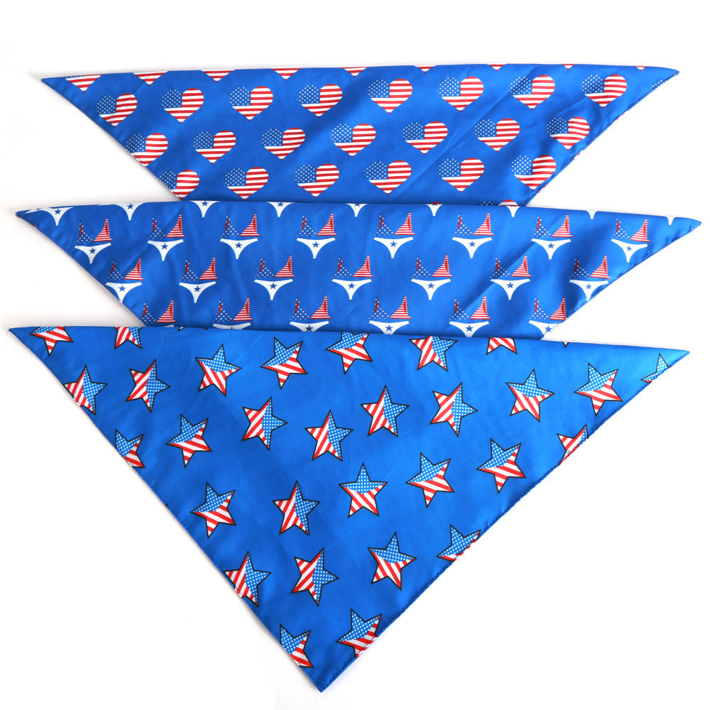 USA Flag Pet Bibs Scarf Bandanas