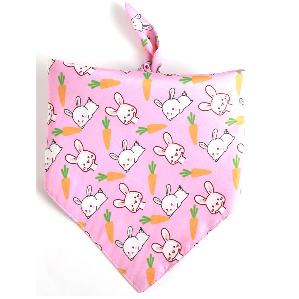Cute Rabbit Dog Scarf Triangle Bibs