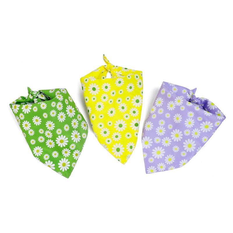 Dog Bandanas Floral Triangle Dog Scarfs