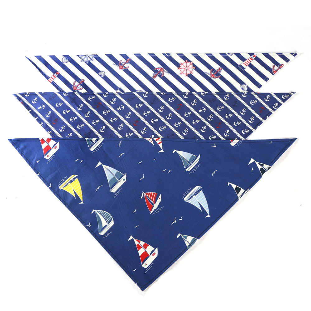 Washable Dog Sailboat Bandanas
