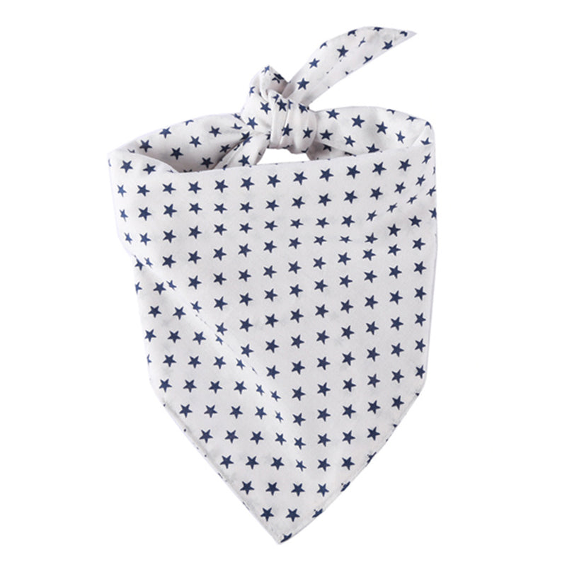 Dog Scarf Blue White Star Dog Bandanas
