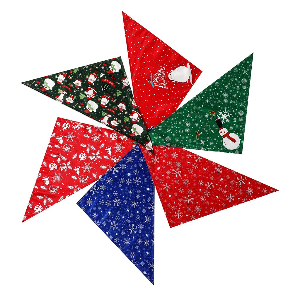 Snowflake Christmas Pet Triangle Scarf