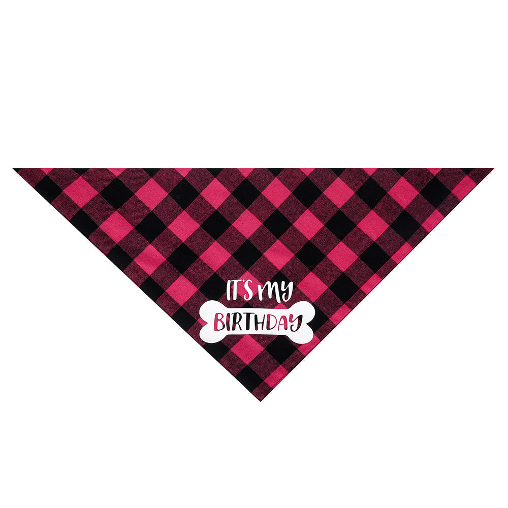Funny Cute Plaid Dog Scarf for Pet Birthday