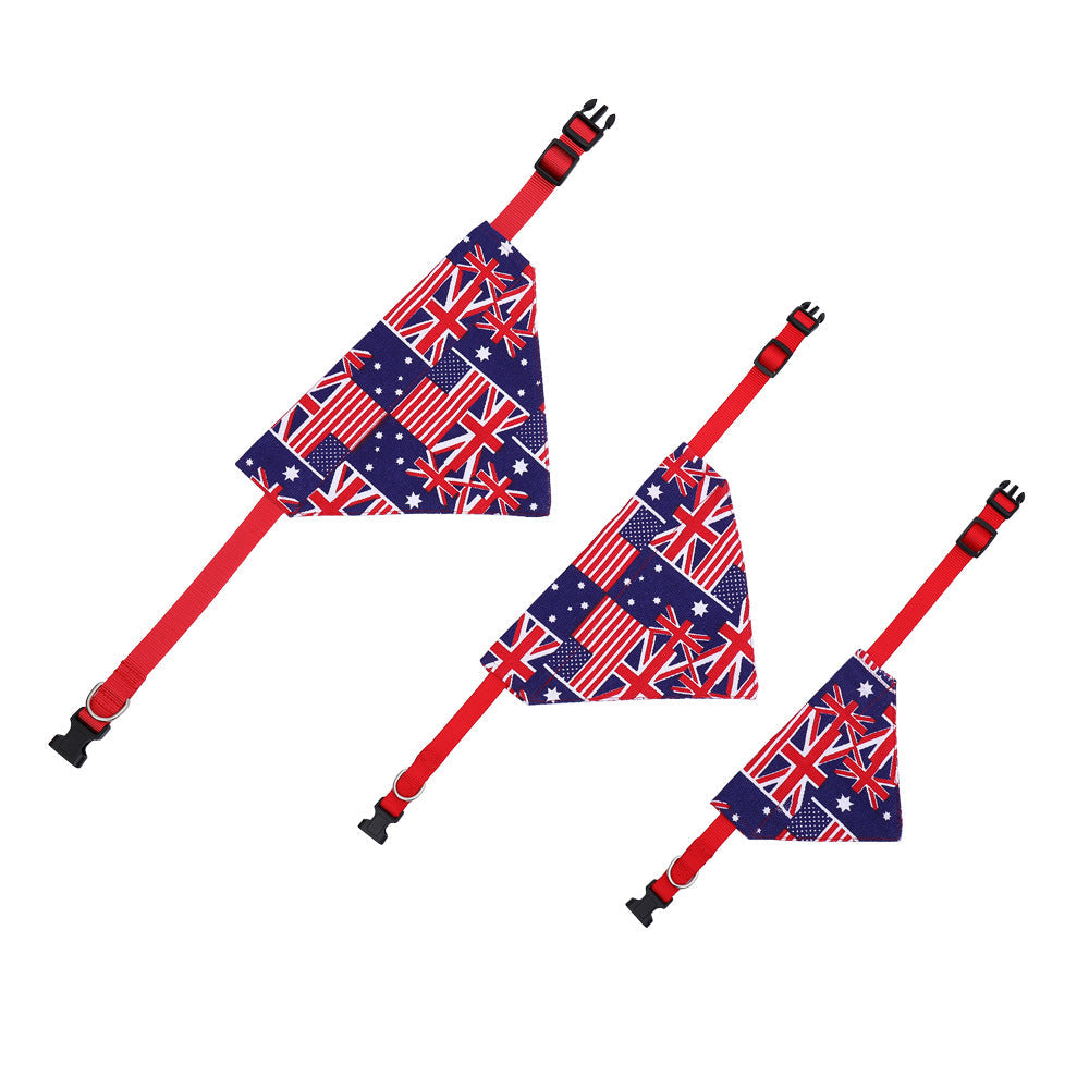 Dog Collar American Flag Bandana