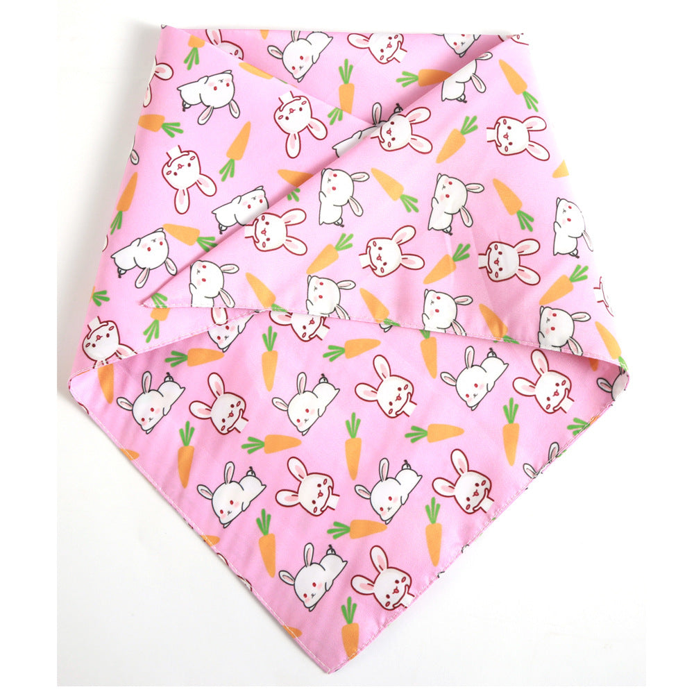 Cute Rabbit Dog Scarf Triangle Bibs