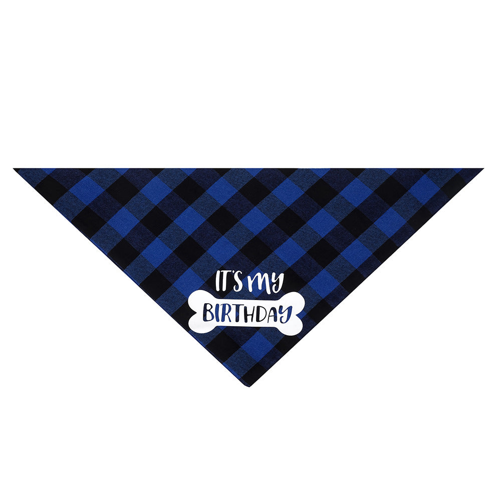 Funny Cute Plaid Dog Scarf for Pet Birthday