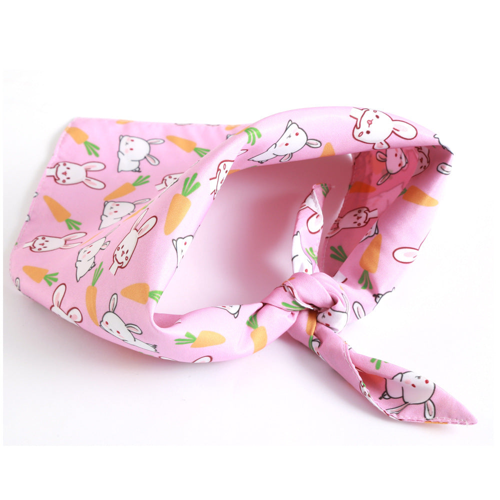 Cute Rabbit Dog Scarf Triangle Bibs