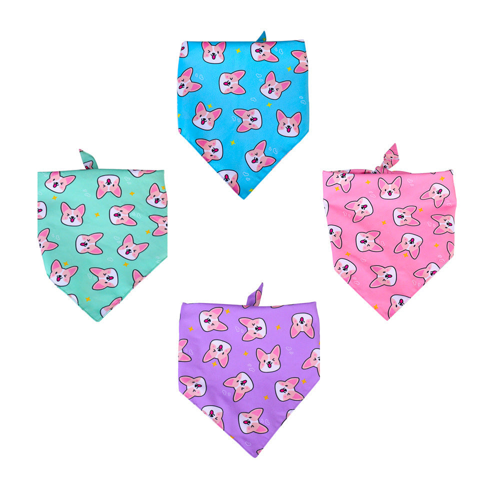 Cute Fox Pattern Dog Puppy Bandana