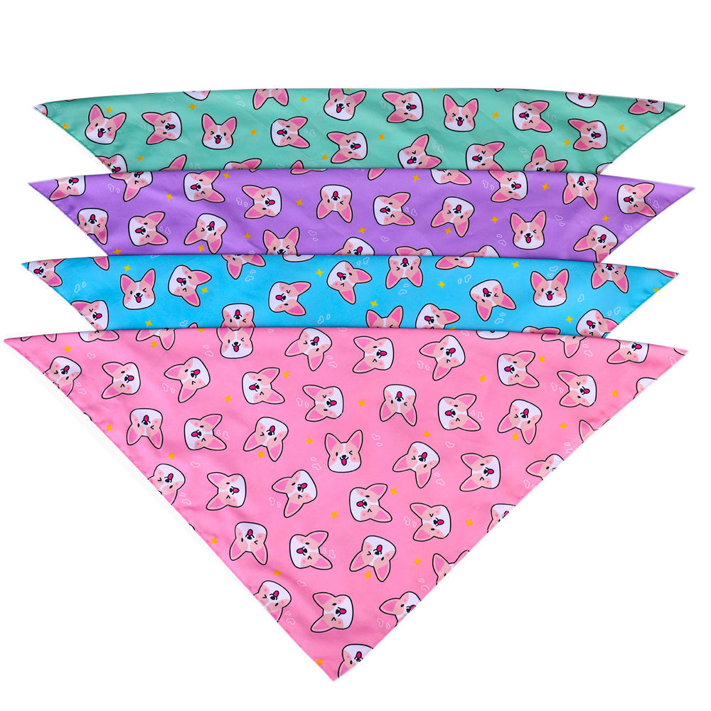 Cute Fox Pattern Dog Puppy Bandana