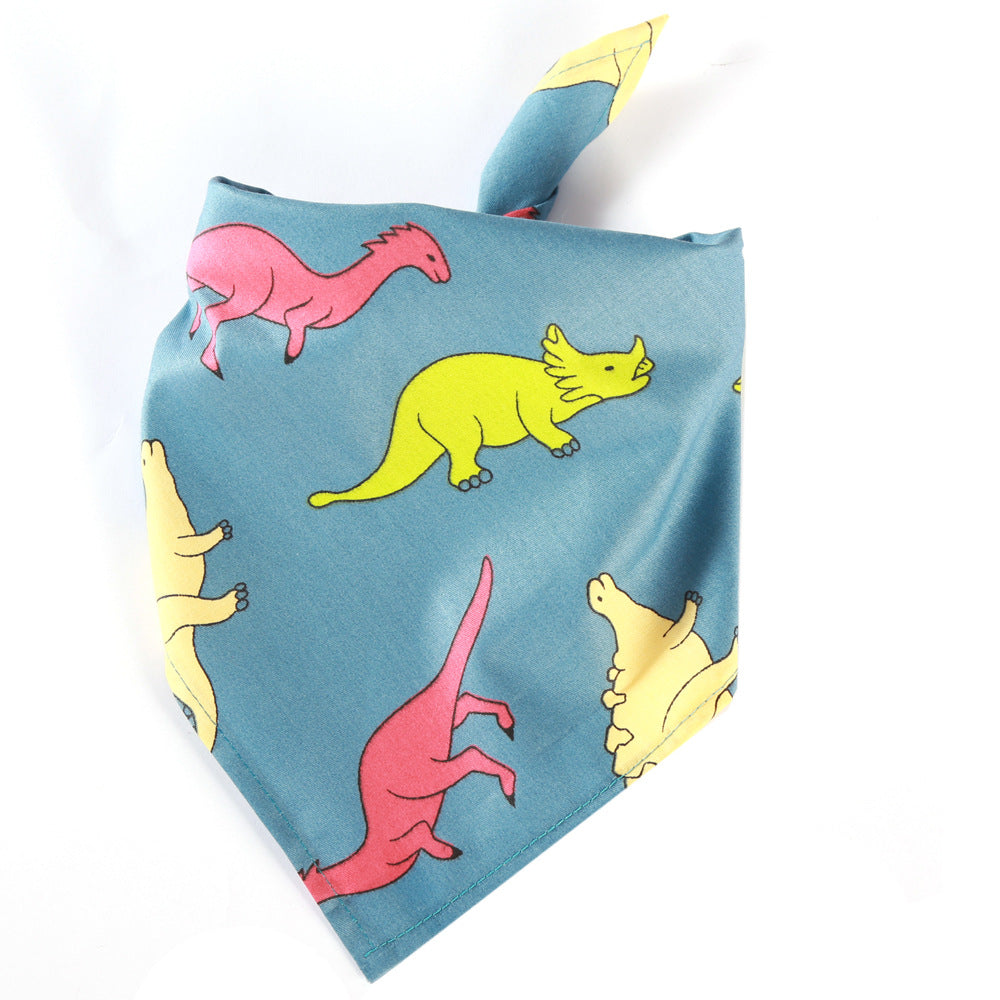 Dog Dinosaur Bandanas Birthday Scarf for Pet