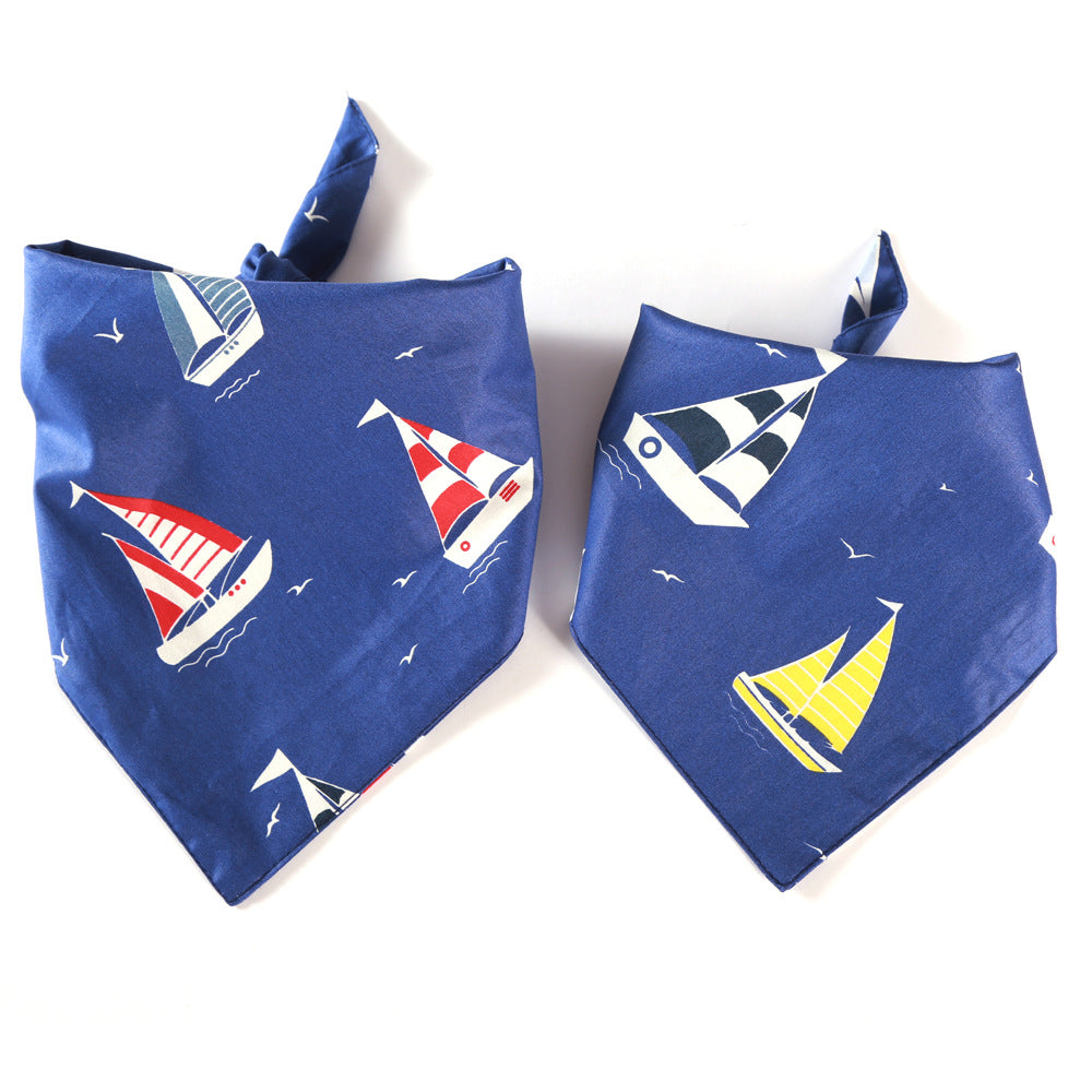 Summer Pet Bandanas Ocean Pet Triangle Scarf
