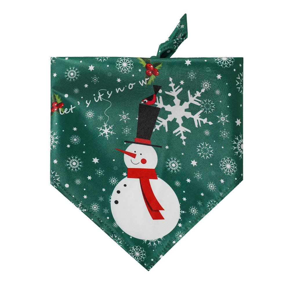 Snowflake Christmas Pet Triangle Scarf
