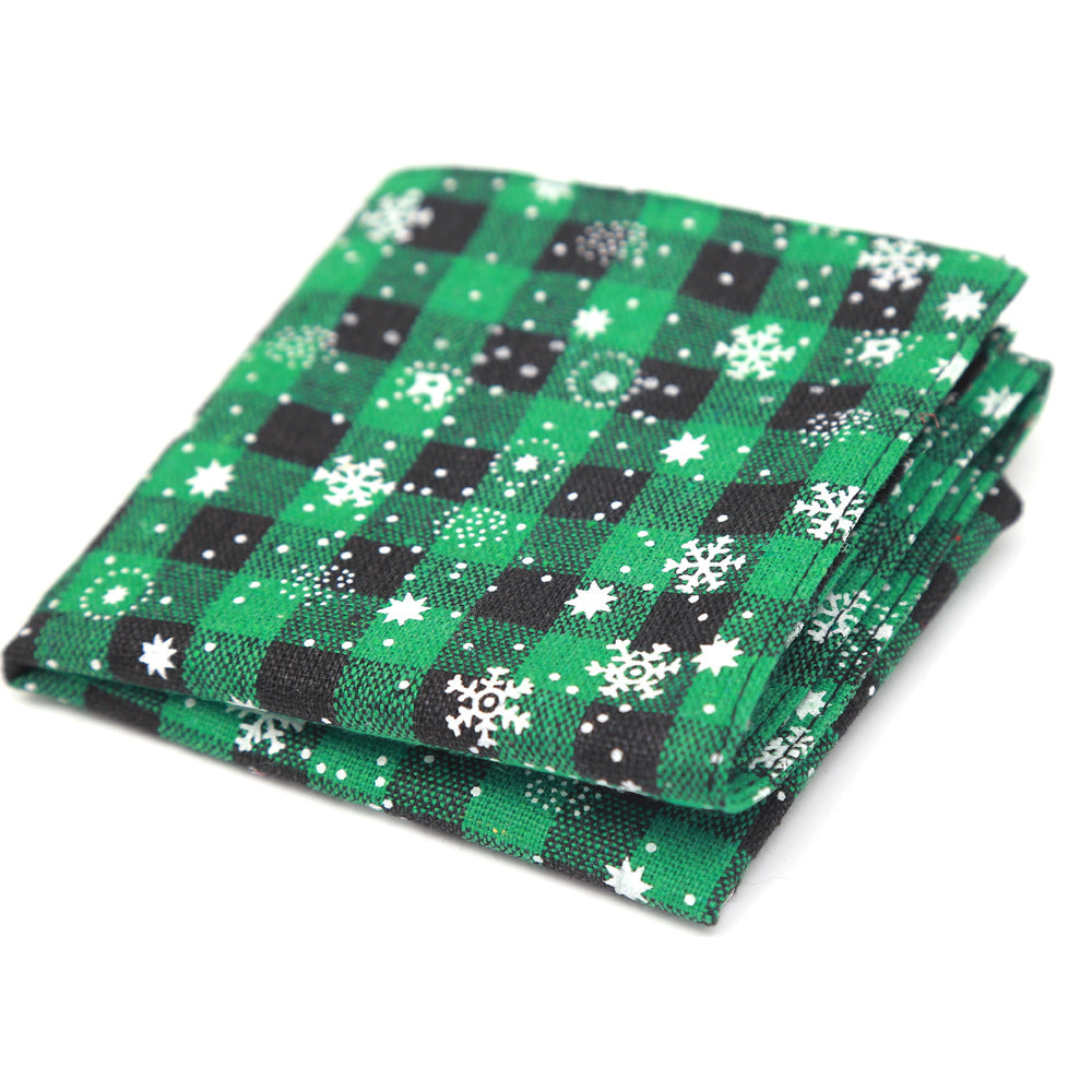 Plaid Snowflake Christmas Dog Scarf