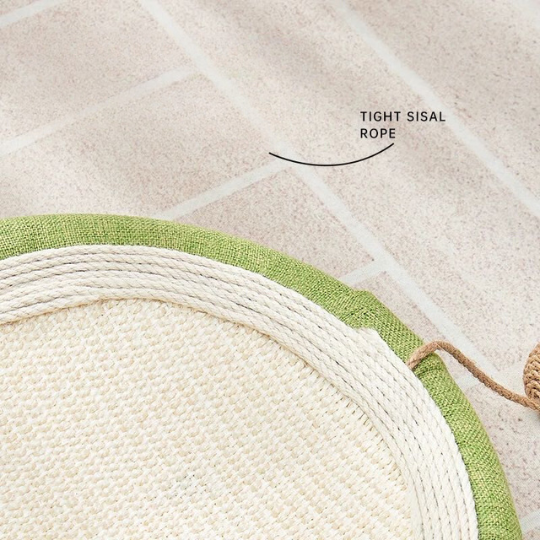 Sisal Cat Scratcher Lounge Bed with Feather Teaser Toy