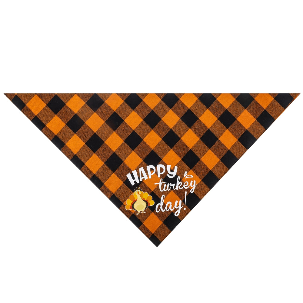 Plaid Halloween Pumpkin Dog Bandana