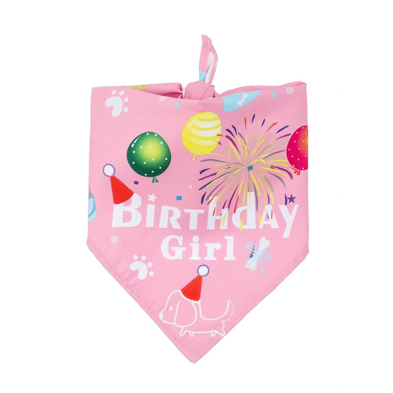 Dog Birthday Hat Cute Party Bandana Scarf