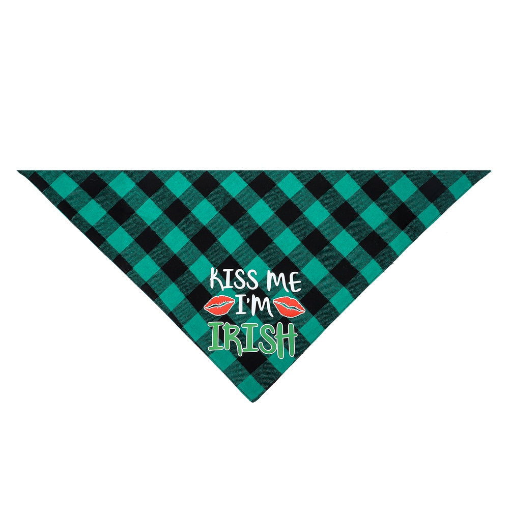Green Plaid St. Patrick's Day Dog Bandana