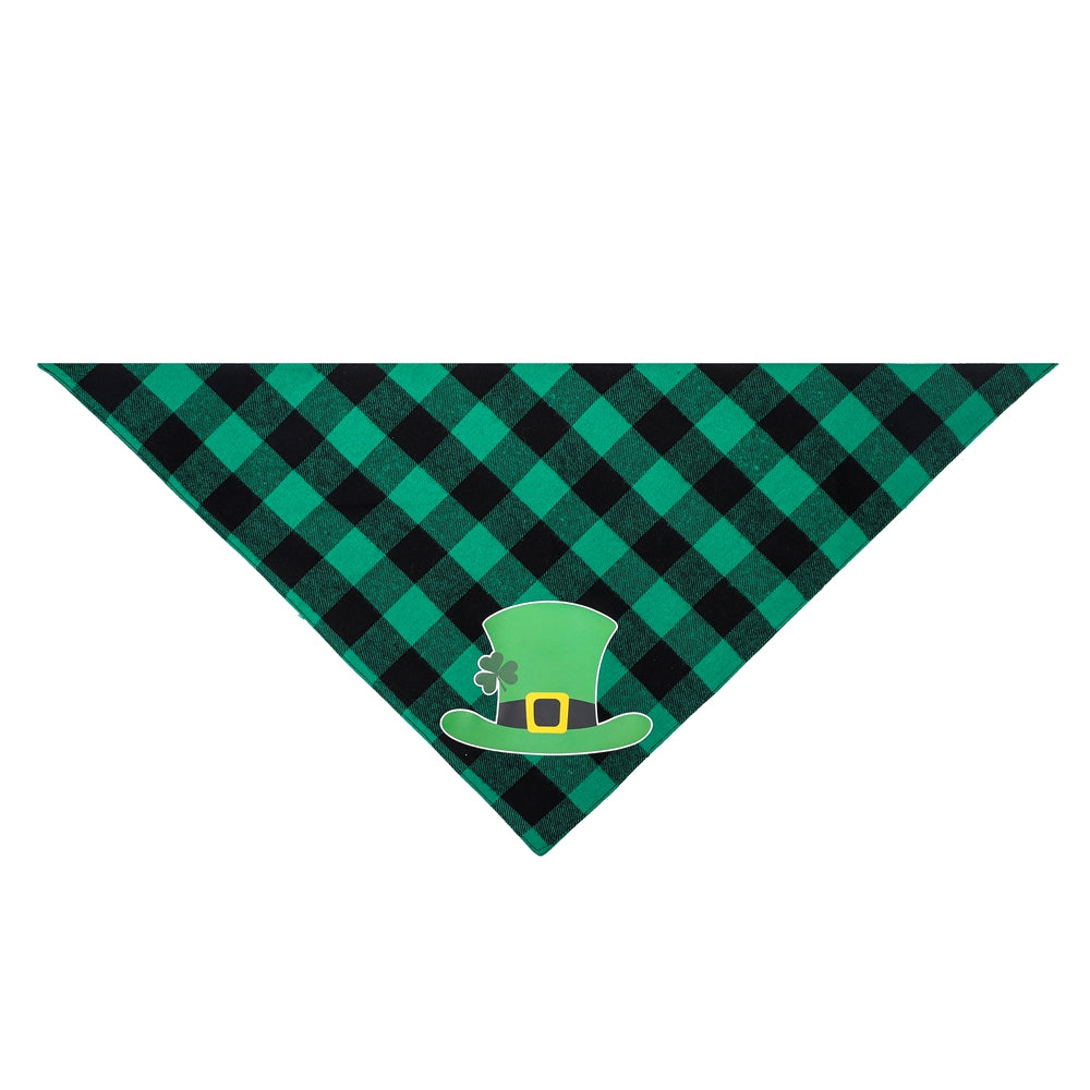 Green Plaid St. Patrick's Day Dog Bandana