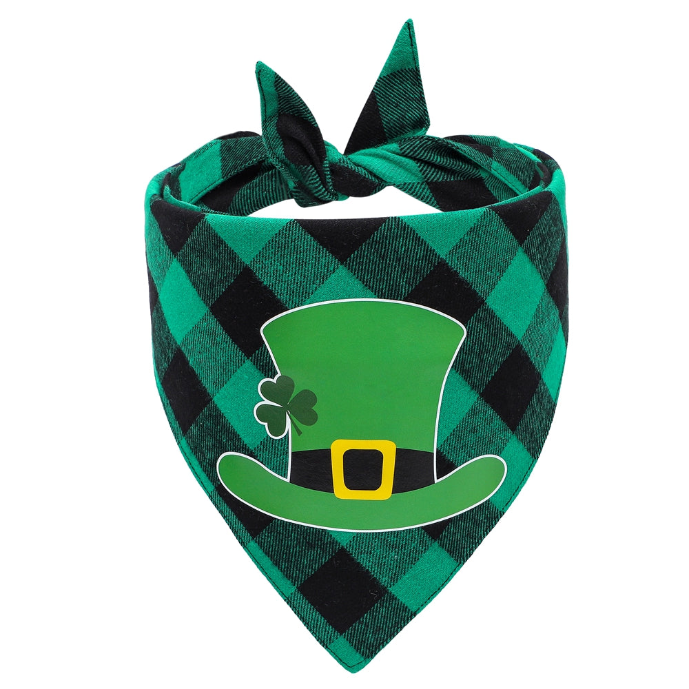 Green Plaid St. Patrick's Day Dog Bandana