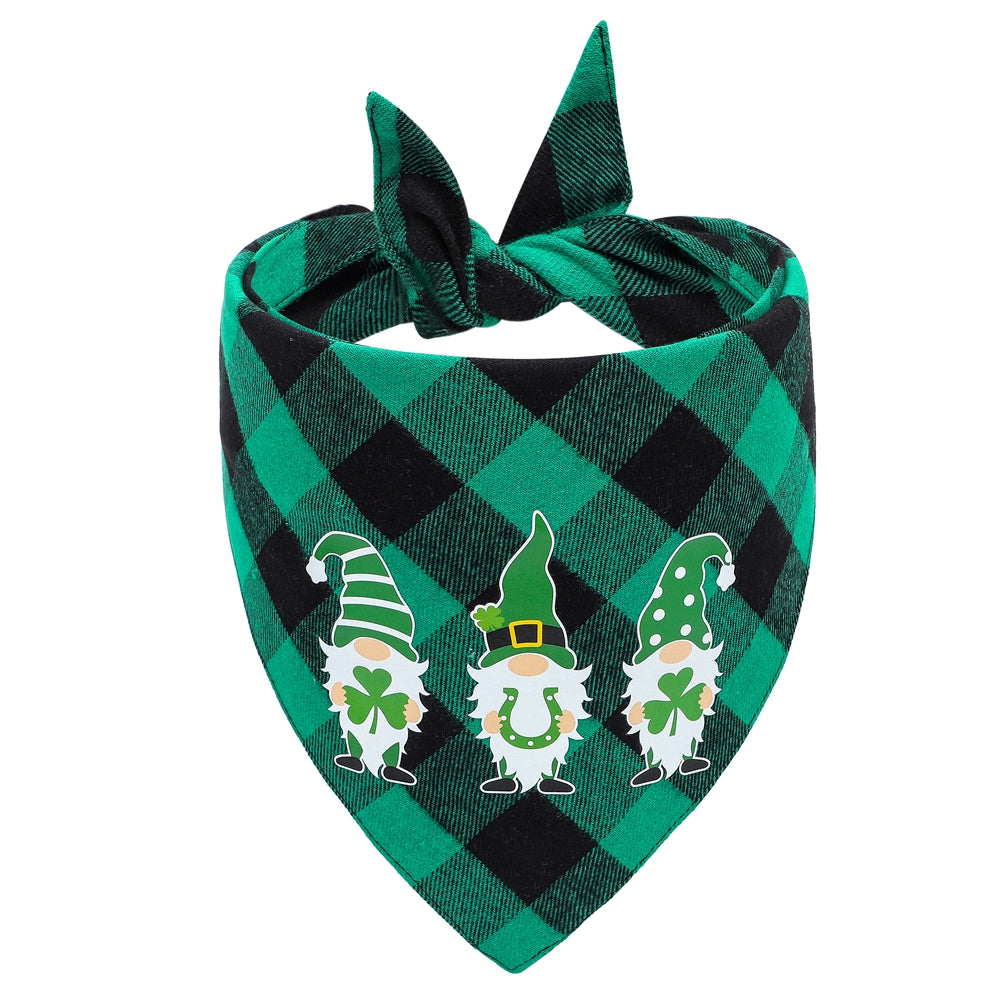 Green Plaid St. Patrick's Day Dog Bandana