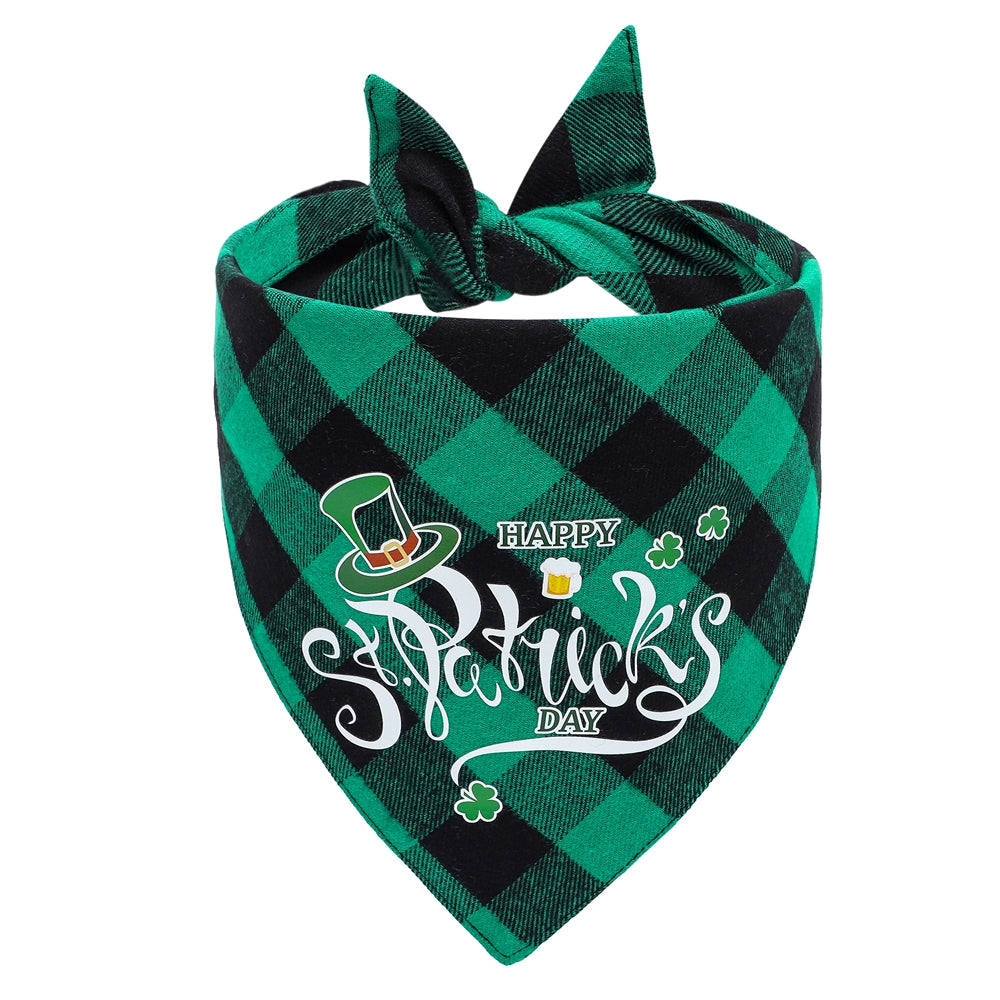 Green Plaid St. Patrick's Day Dog Bandana