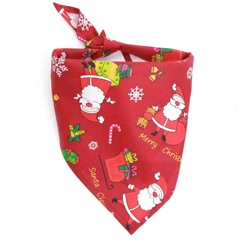 Dog Bandanas Christmas Triangle Bibs