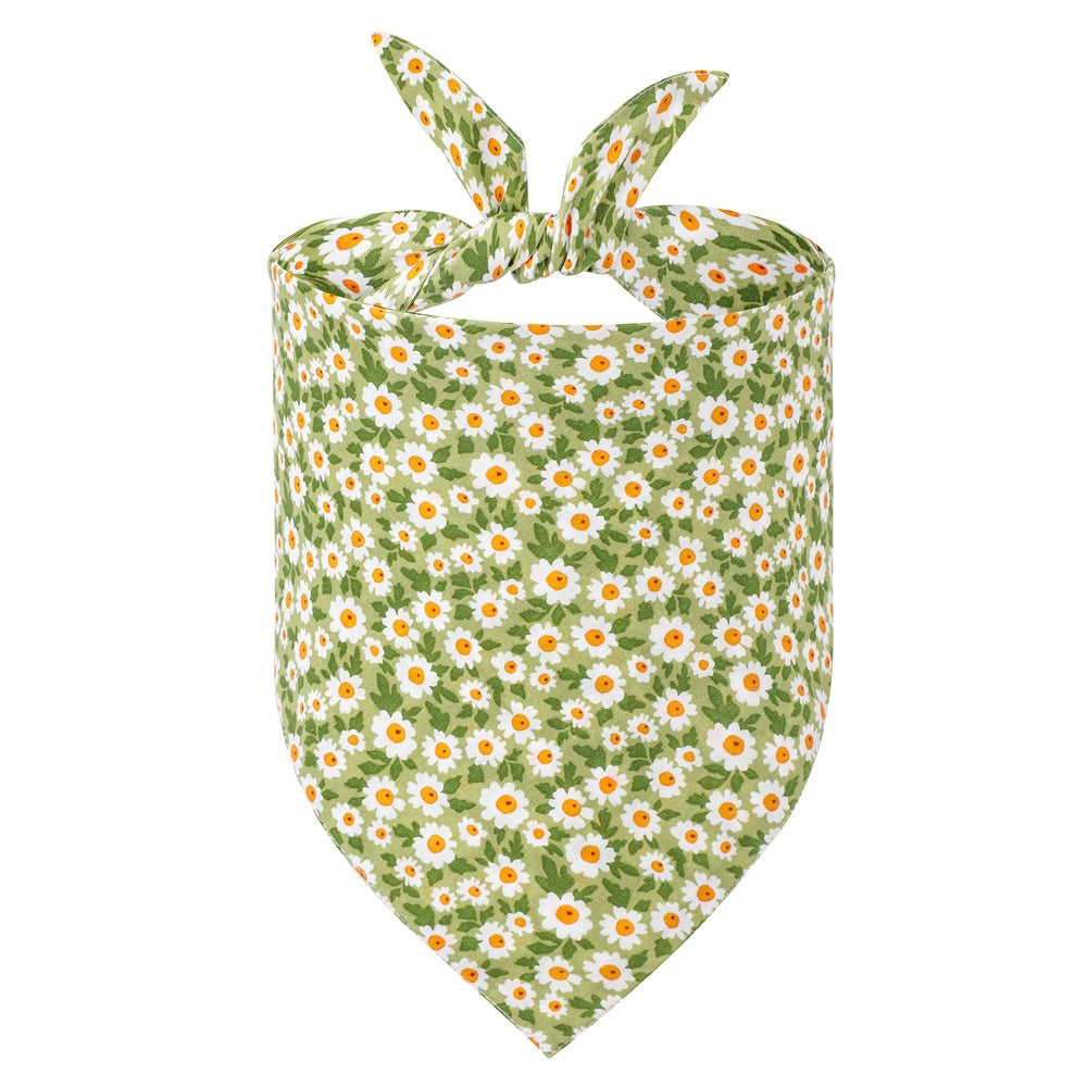 Summer Flowers Pattern Dog Bandana Scarf