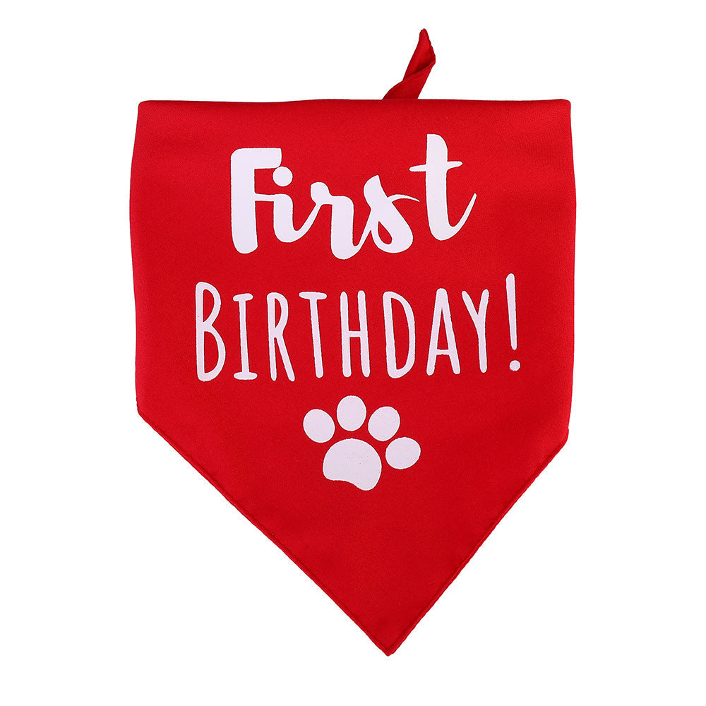Dog First Birthday Bandana Triangle Bibs