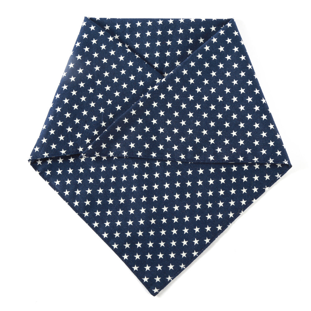 Dog Scarf Blue White Star Dog Bandanas