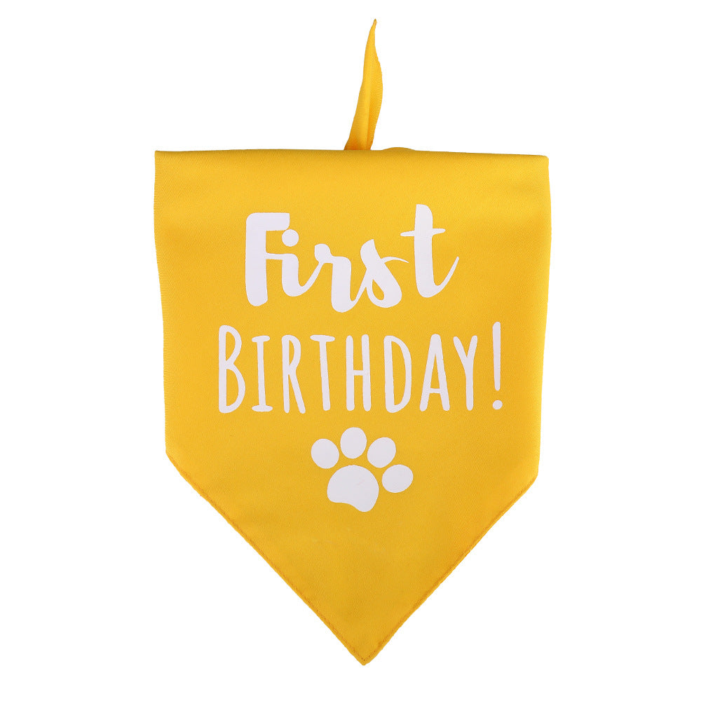 Dog First Birthday Bandana Triangle Bibs