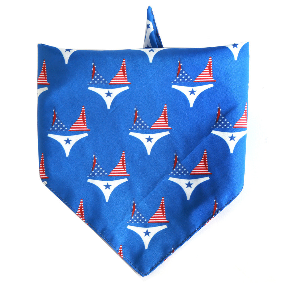 USA Flag Pet Bibs Scarf Bandanas
