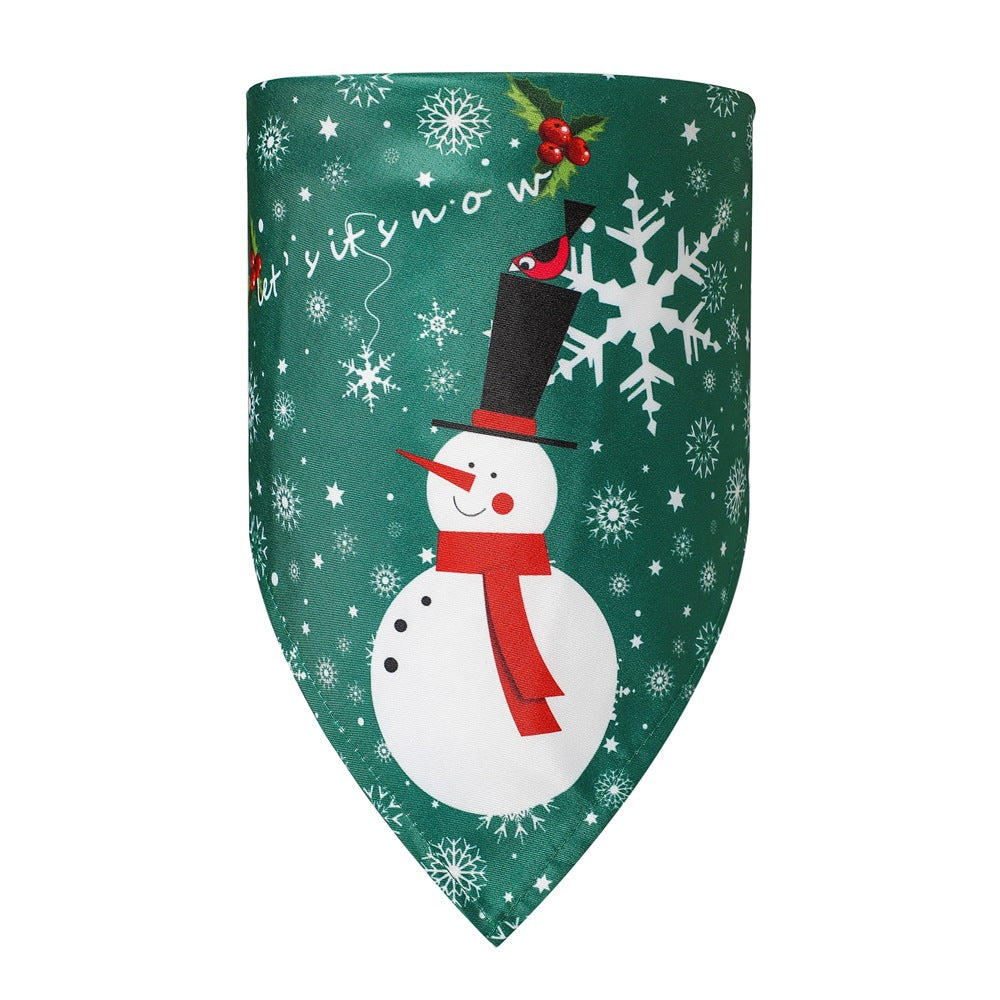 Snowflake Christmas Pet Triangle Scarf