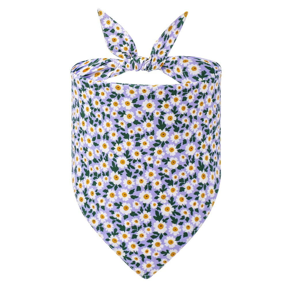 Summer Flowers Pattern Dog Bandana Scarf