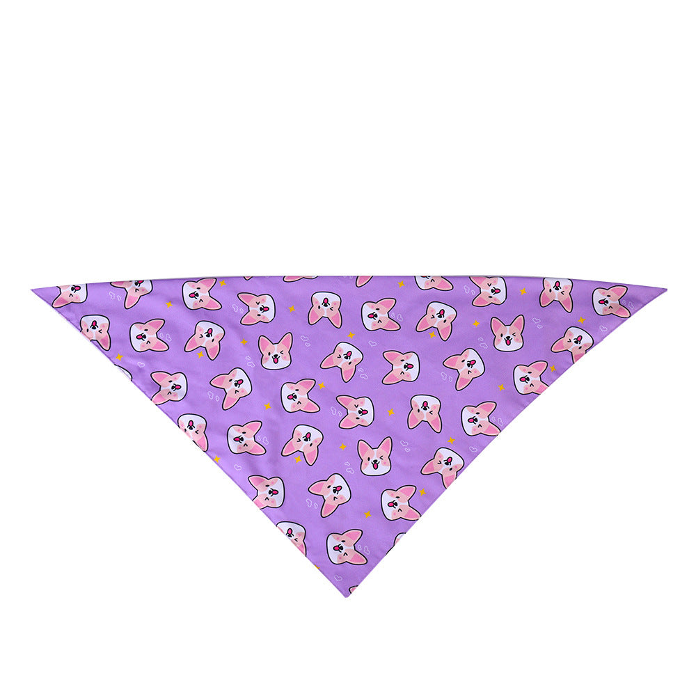 Cute Fox Pattern Dog Puppy Bandana