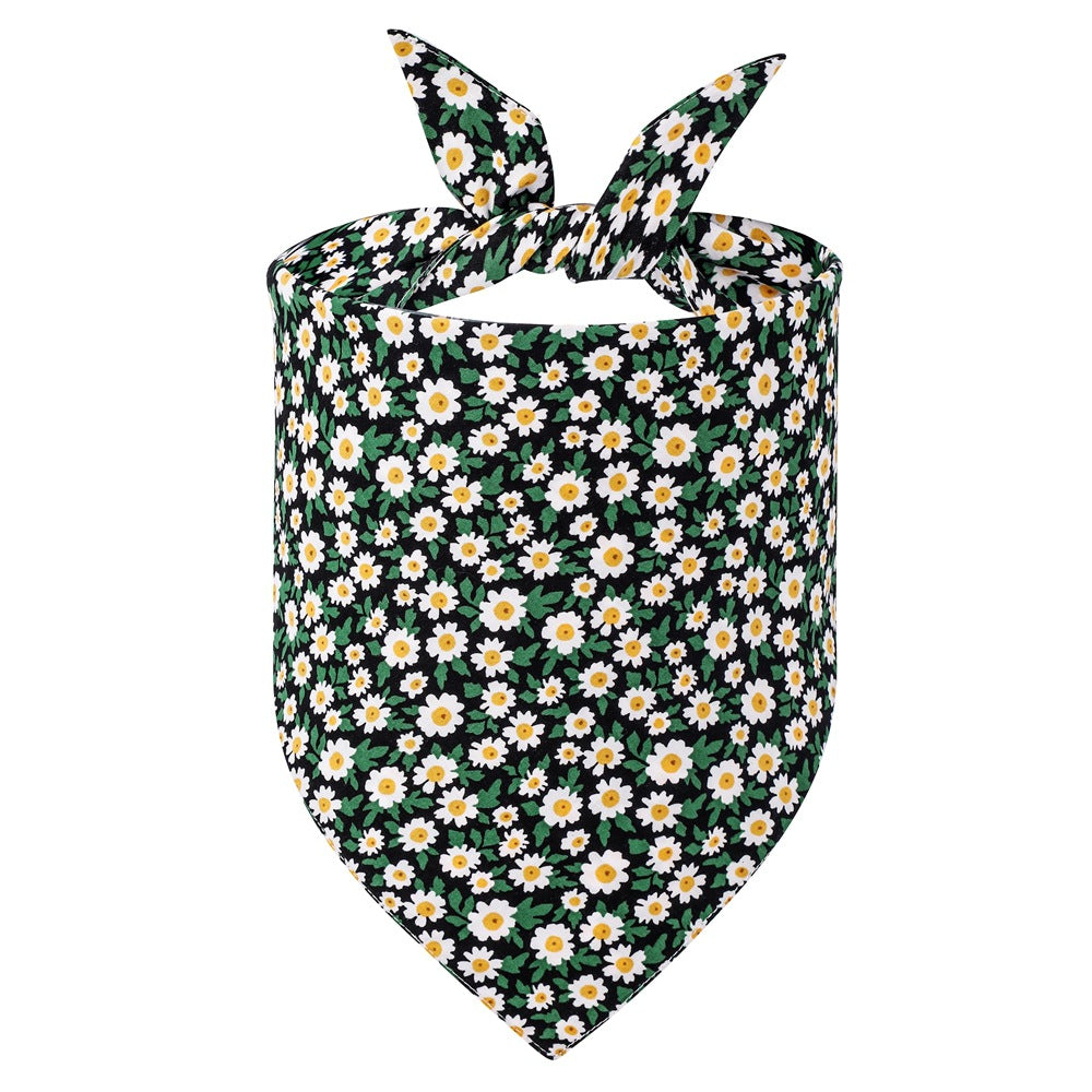Summer Flowers Pattern Dog Bandana Scarf