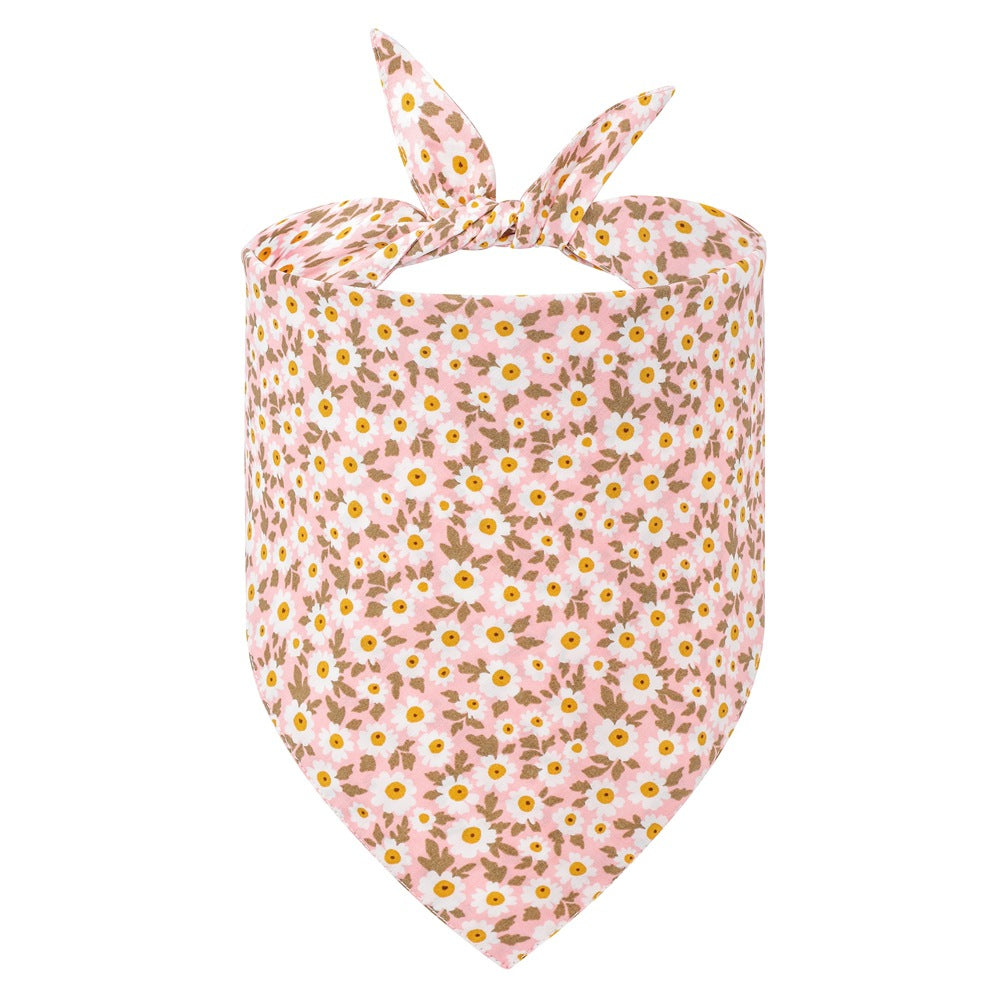 Summer Flowers Pattern Dog Bandana Scarf