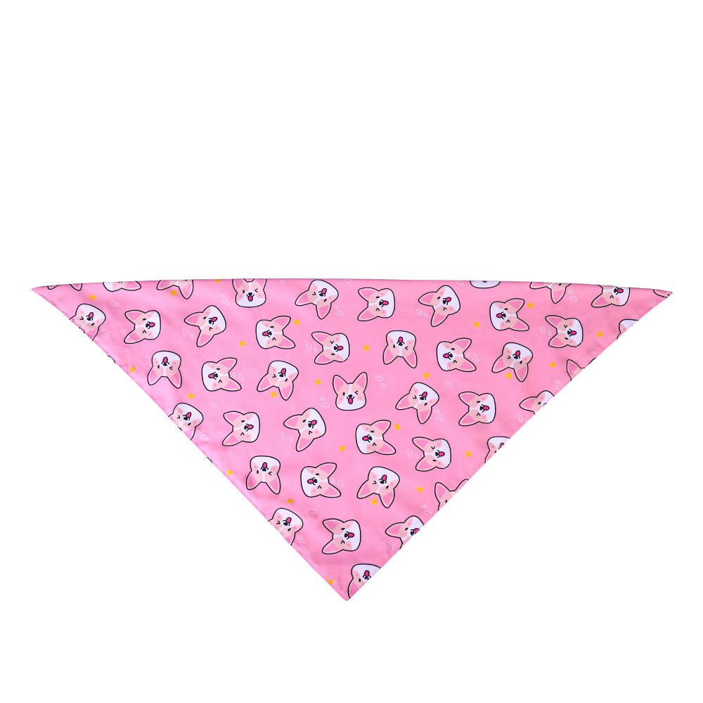 Cute Fox Pattern Dog Puppy Bandana