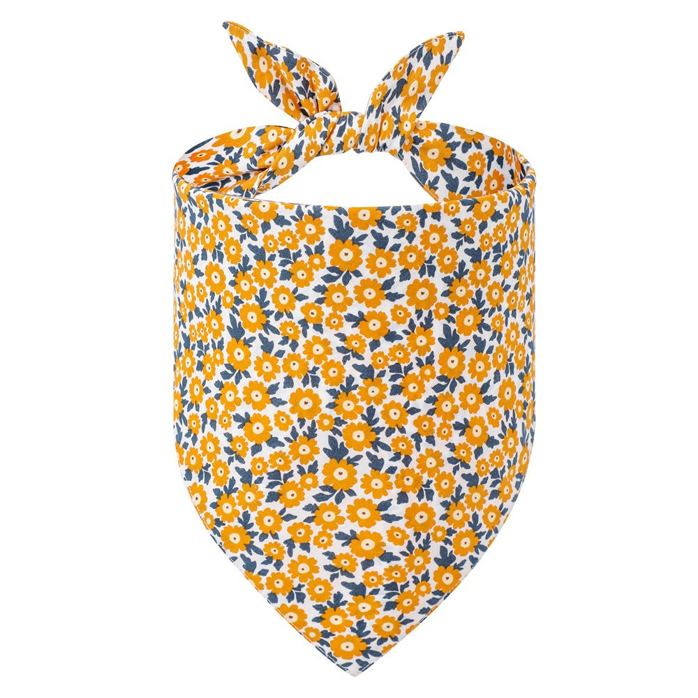 Summer Flowers Pattern Dog Bandana Scarf