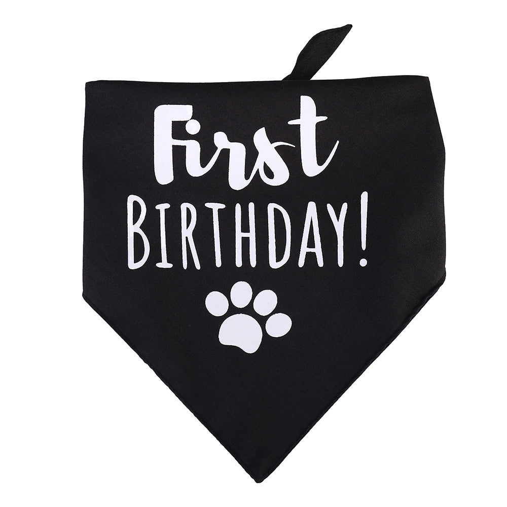 Dog First Birthday Bandana Triangle Bibs