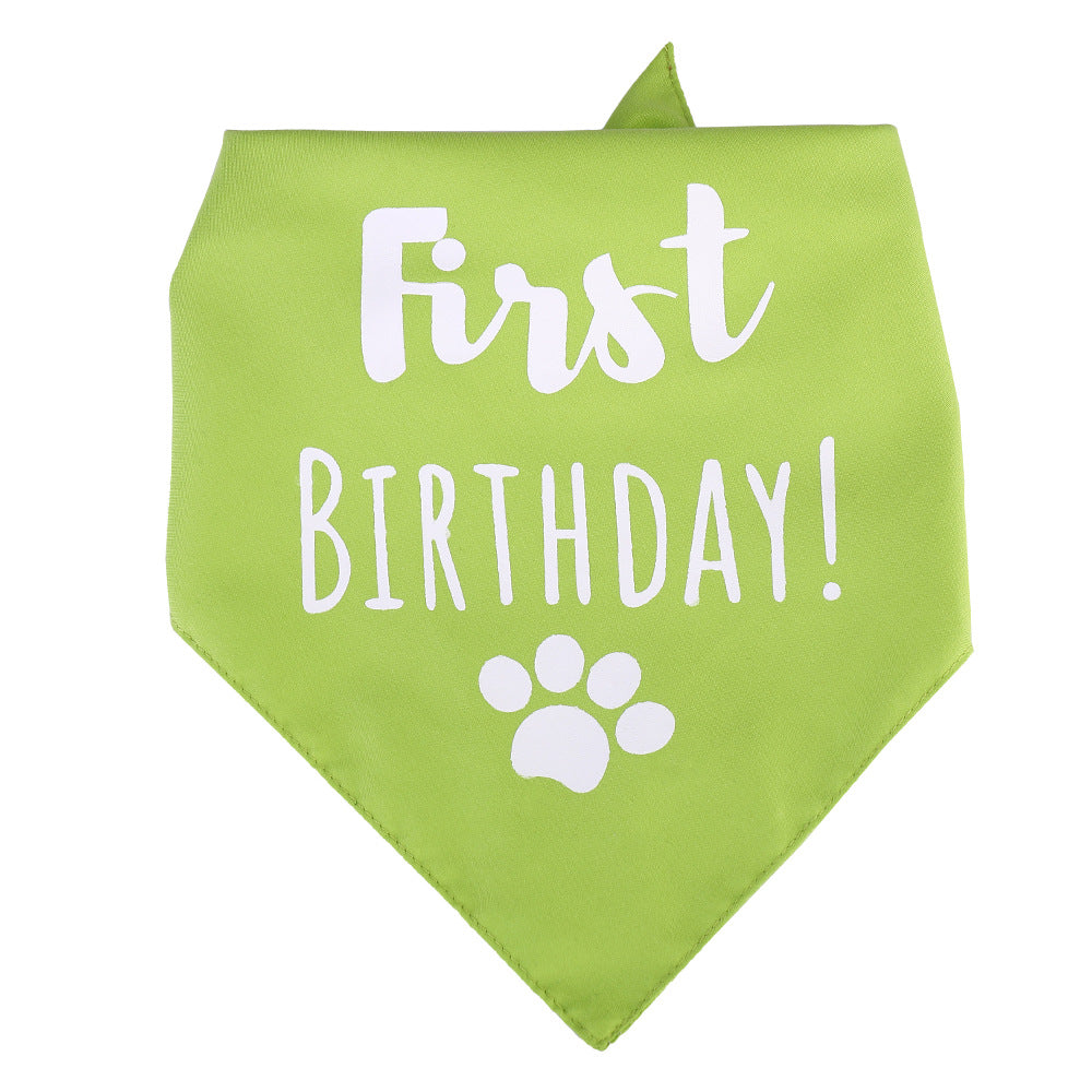 Dog First Birthday Bandana Triangle Bibs