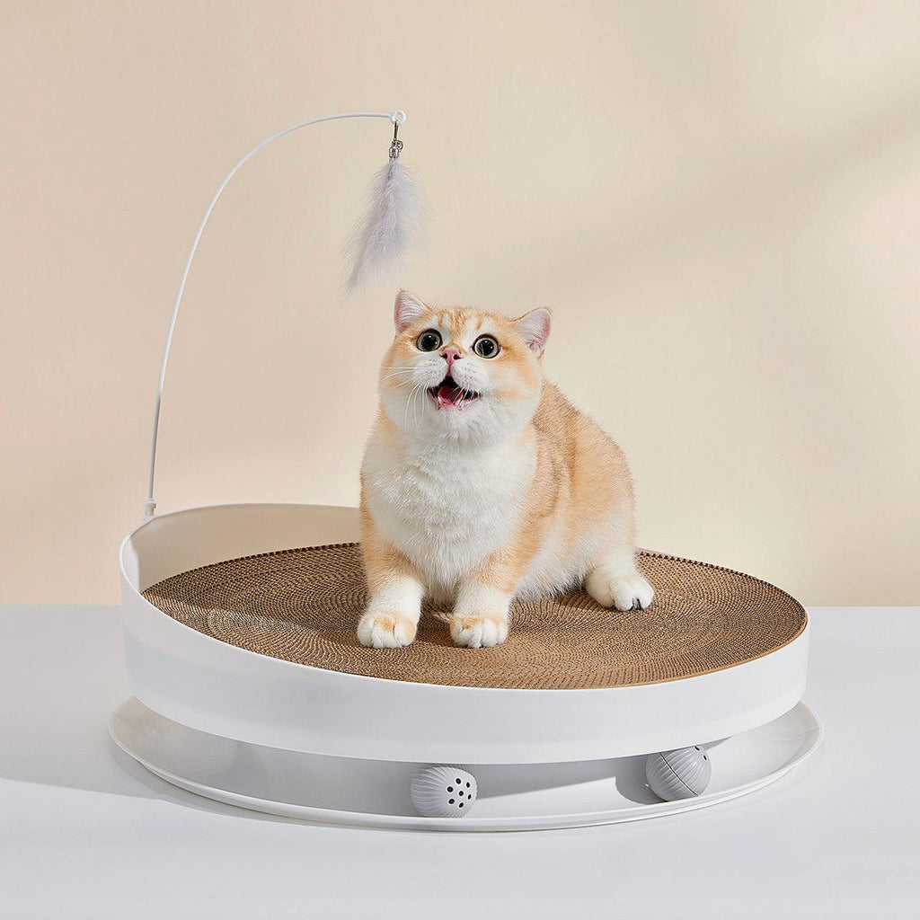 3 in 1 Circle Cardboard Lounge Cat Scratcher Toy