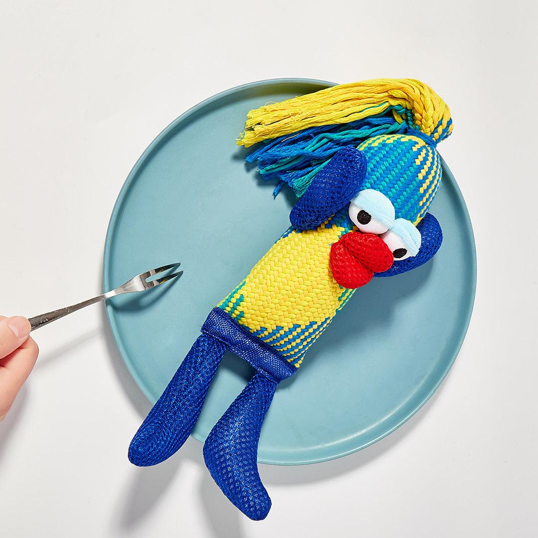 Red Sausage Shaped Lip Squeaky Toy For Dogs