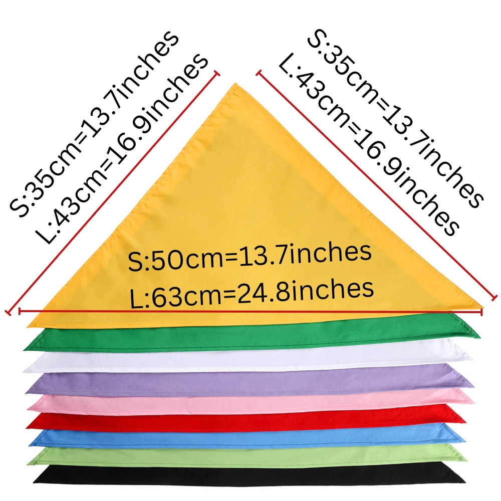 Dog Plain Solid Blank DIY Bandana Scarf Triangle for Crafting